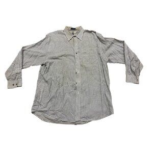 Cutter & Buck Men's Button-Down Shirt XL White and Black Plaid Long Sleeve